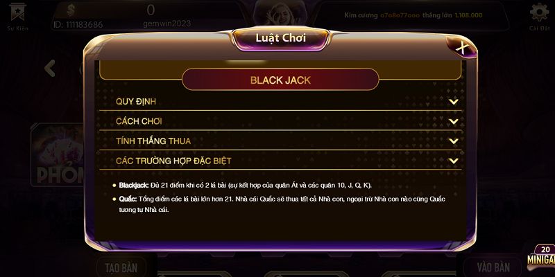 Tìm hiểu cách tính điểm của game bài blackjack Gemwin